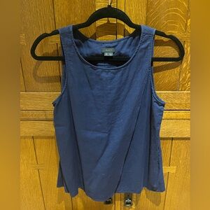 Theory faux wrap navy blue sleeveless top / tank top 100% cotton